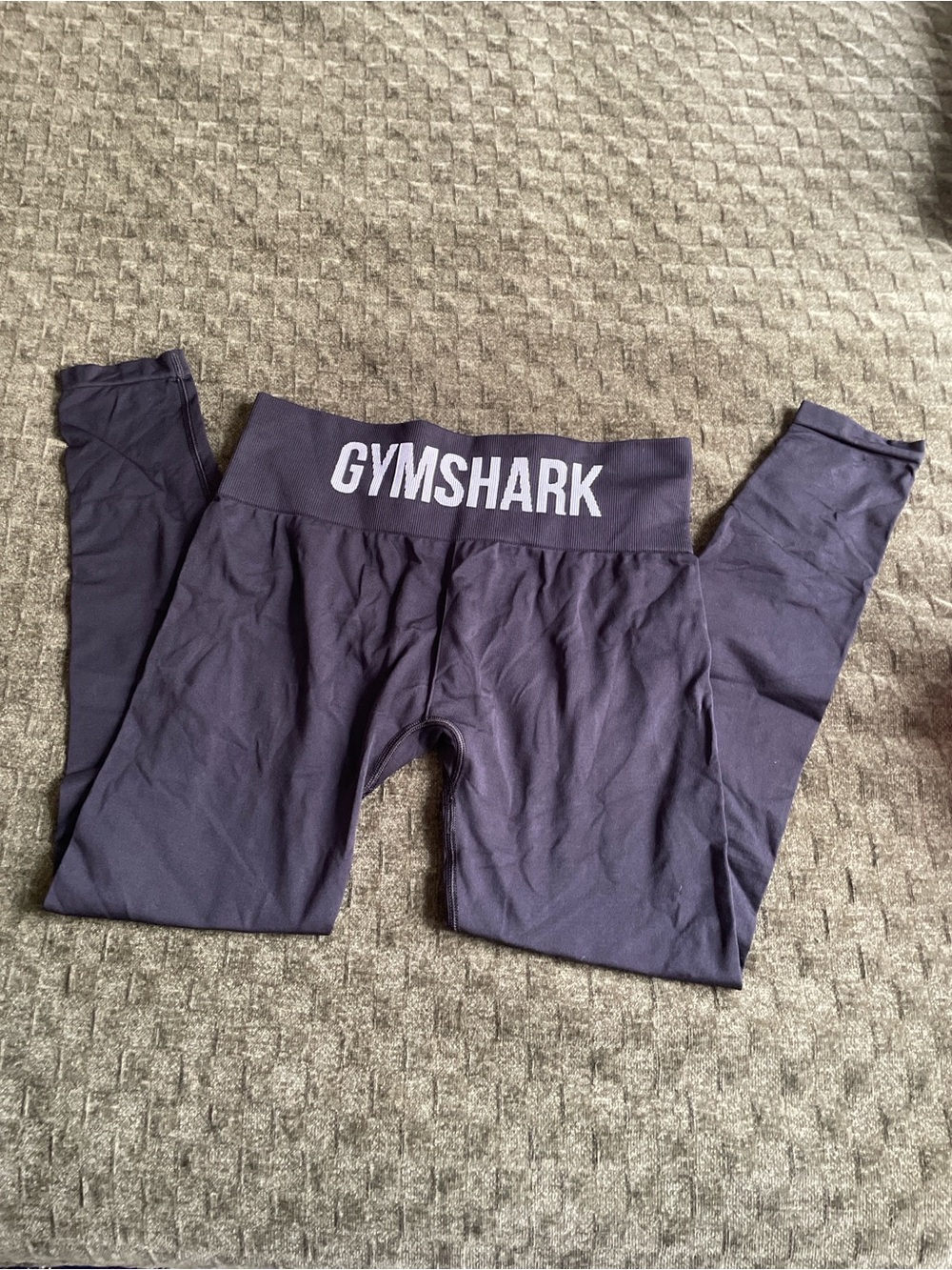 Gymshark Kids Navy-Black Logo Waistband Leggings